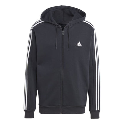 AA-L21 (Adidas essentials 3-stripes full zip hoodie black/white) 82394329 ADIDAS