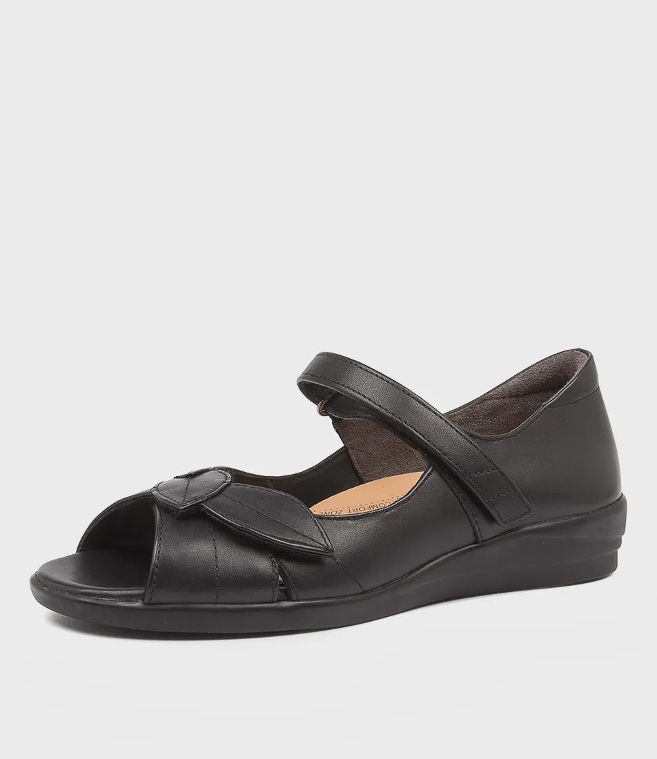 Z-D (Ziera disco wide fit women's leather sandal black) 926910980