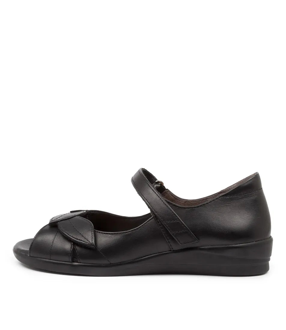 Z-D (Ziera disco wide fit women's leather sandal black) 926910980