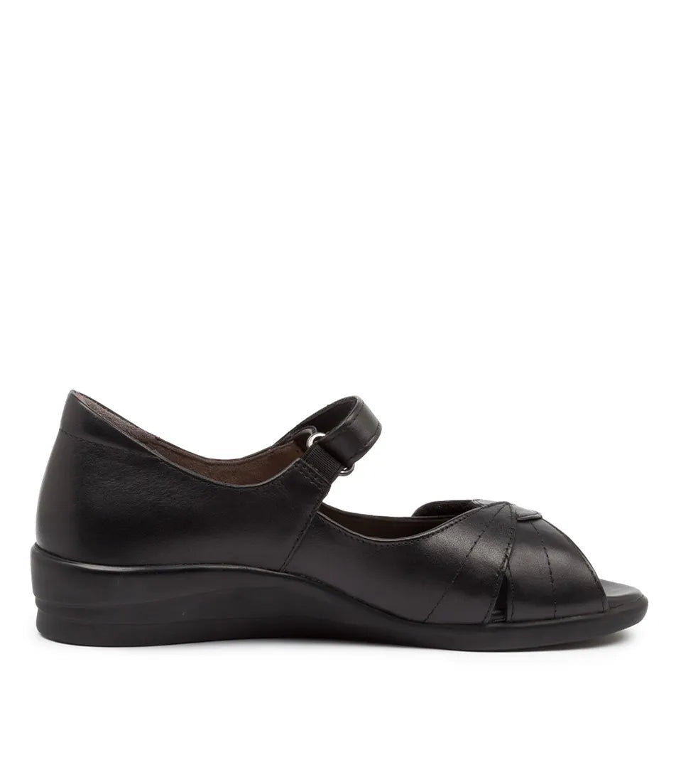 Z-D (Ziera disco wide fit women's leather sandal black) 926910980