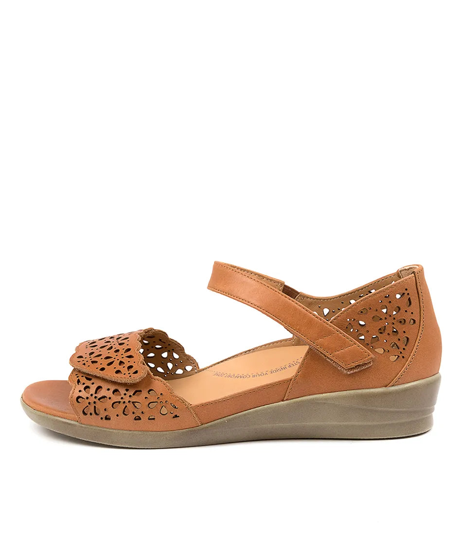 Z-B (Ziera dusty wide leather dress sandals tan) 426910980