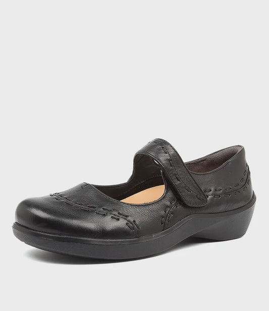 Z-E (Ziera gummibear extra wide fit leather shoes  black) 926910980