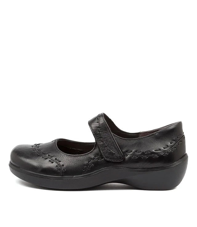 Z-E (Ziera gummibear extra wide fit leather shoes  black) 926910980