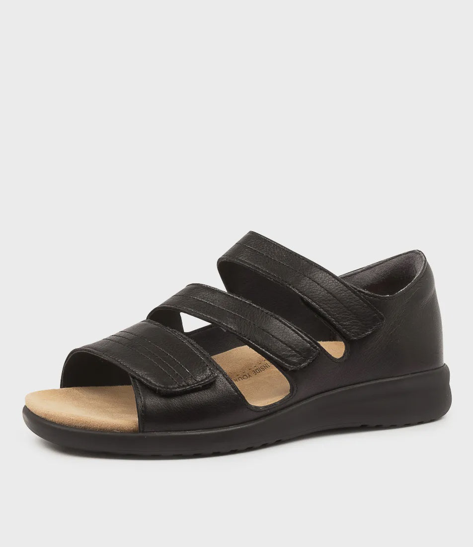 Z-C (Ziera bardot xtra wide leather dress sandals black) 426910600