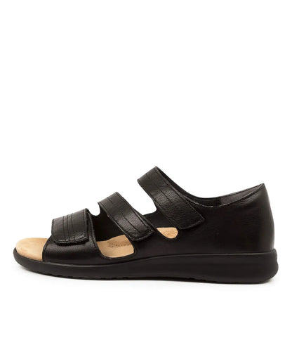 Z-C (Ziera bardot xtra wide leather dress sandals black) 426910600