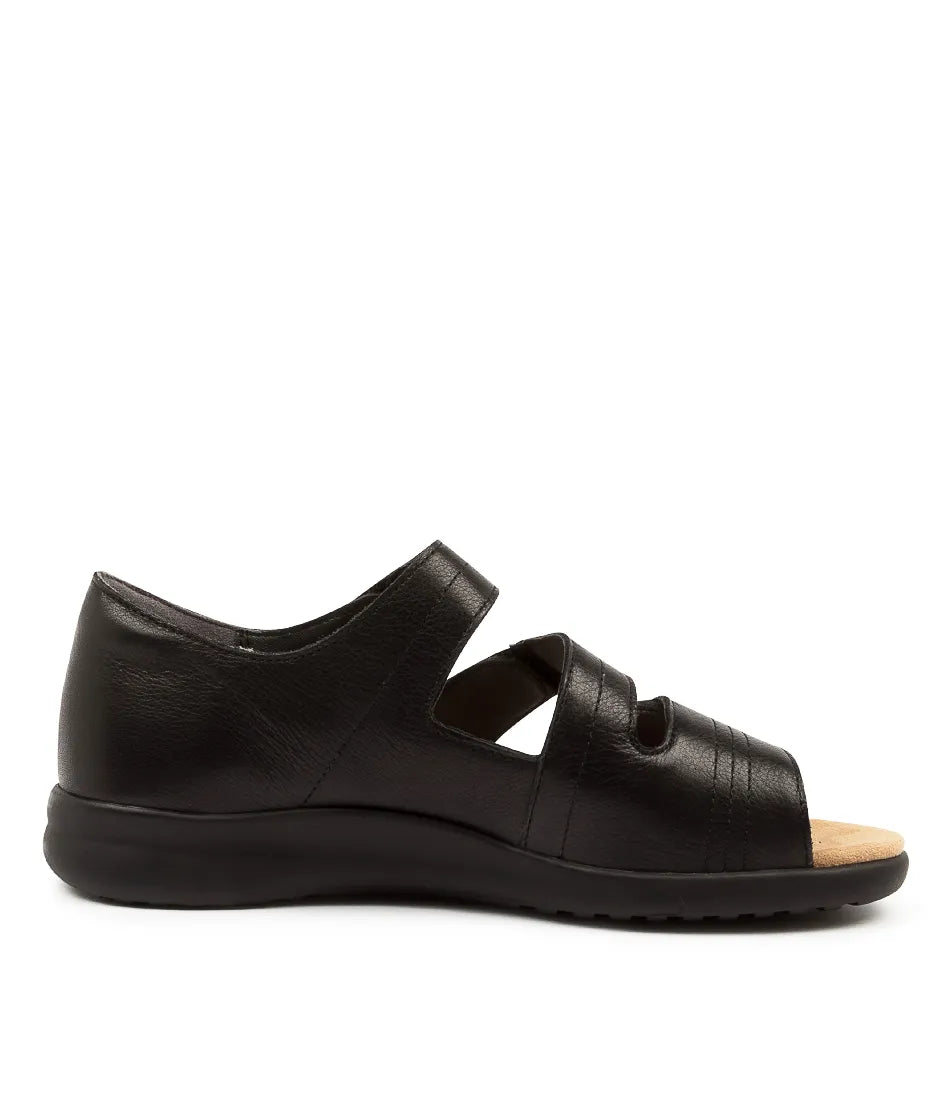 Z-C (Ziera bardot xtra wide leather dress sandals black) 426910600