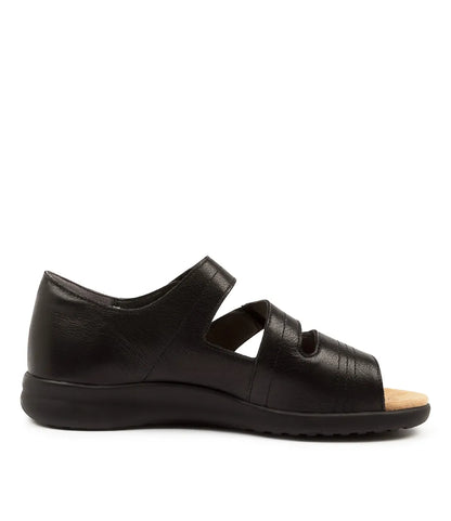 Z-C (Ziera bardot xtra wide leather dress sandals black) 426910600
