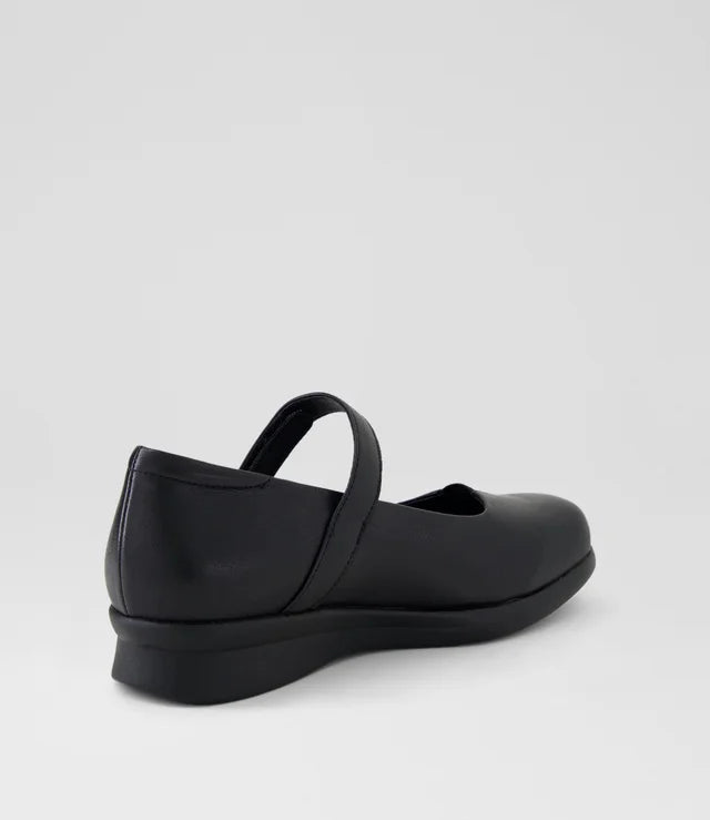 Z-H (Ziera rhapsody wide fit flat leather shoes black) 926910980
