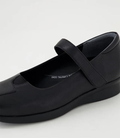 Z-H (Ziera rhapsody wide fit flat leather shoes black) 926910980