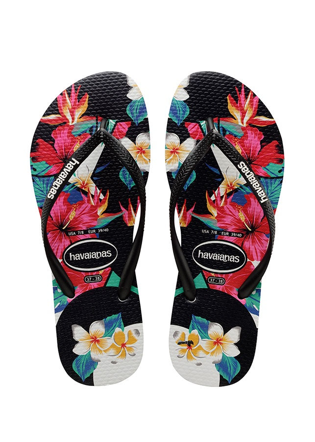 HA-WE4 (HAVAIANAS SLIM TROPICAL FLORAL 0090 BLK) 81791800