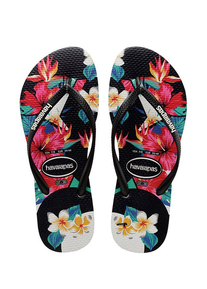 HA-WE4 (HAVAIANAS SLIM TROPICAL FLORAL 0090 BLK) 81791800