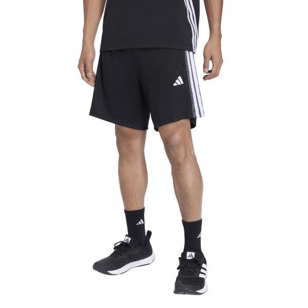 AA-H30 (Adidas workout essentials all set 3-stripes knit shorts black/white) 22692646