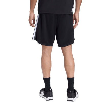 AA-H30 (Adidas workout essentials all set 3-stripes knit shorts black/white) 22692646