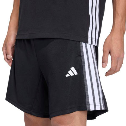 AA-H30 (Adidas workout essentials all set 3-stripes knit shorts black/white) 22692646
