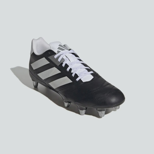 A-W69 (Adidas kakari elite soft ground rugby boots black/silver metallic) 724910745