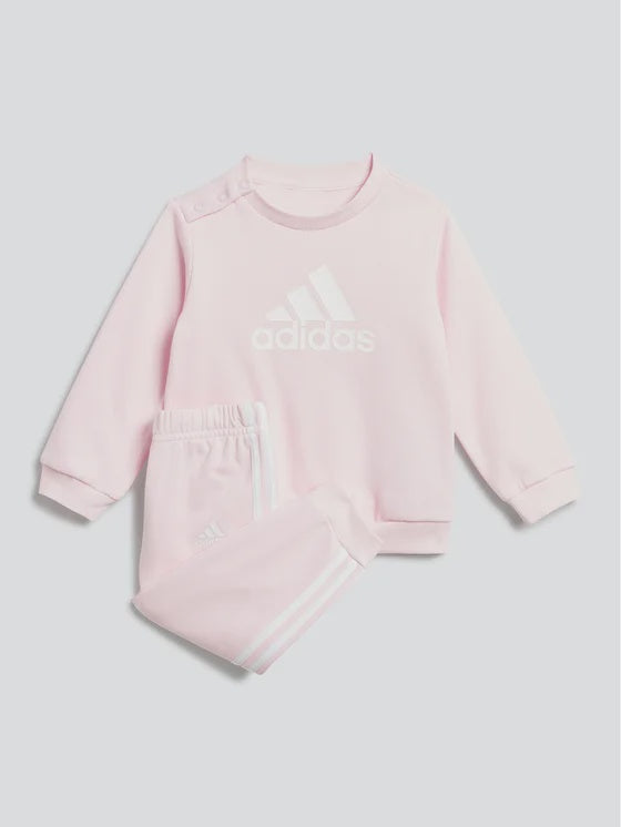 AA-Q23 (Adidas badge of sport french terry crew & jogger set clear pink/white) 42493370