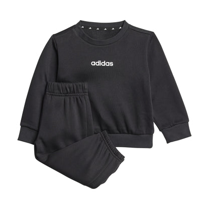 AA-U26 (Adidas essentials fleece crew & jogger set black/white) 12592646