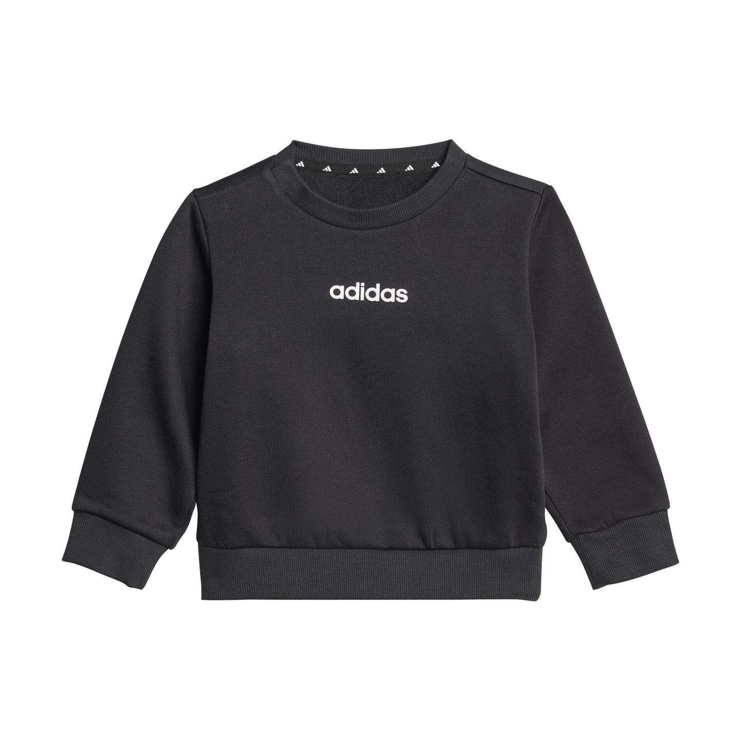 AA-U26 (Adidas essentials fleece crew & jogger set black/white) 12592646