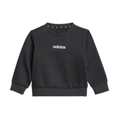 AA-U26 (Adidas essentials fleece crew & jogger set black/white) 12592646