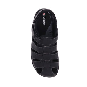 RV-F1 (Revere amsterdam oiled black medium width sandal) 42399563 REVERE