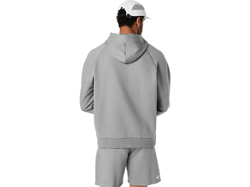 ASA-O2 (Asics logo fleece pullover hoodie grey heather) 82696000
