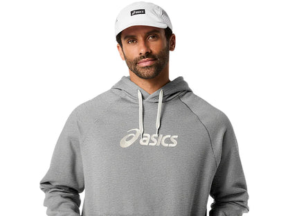 ASA-O2 (Asics logo fleece pullover hoodie grey heather) 82696000