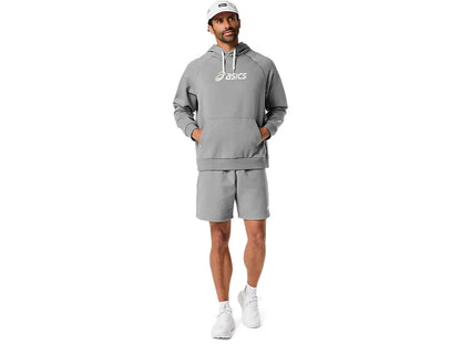 ASA-O2 (Asics logo fleece pullover hoodie grey heather) 82696000