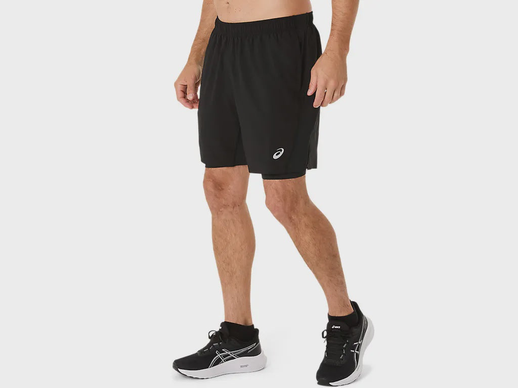 ASA-J2 (Asics men's 2in1 silver 7" shorts performance black) 82694000