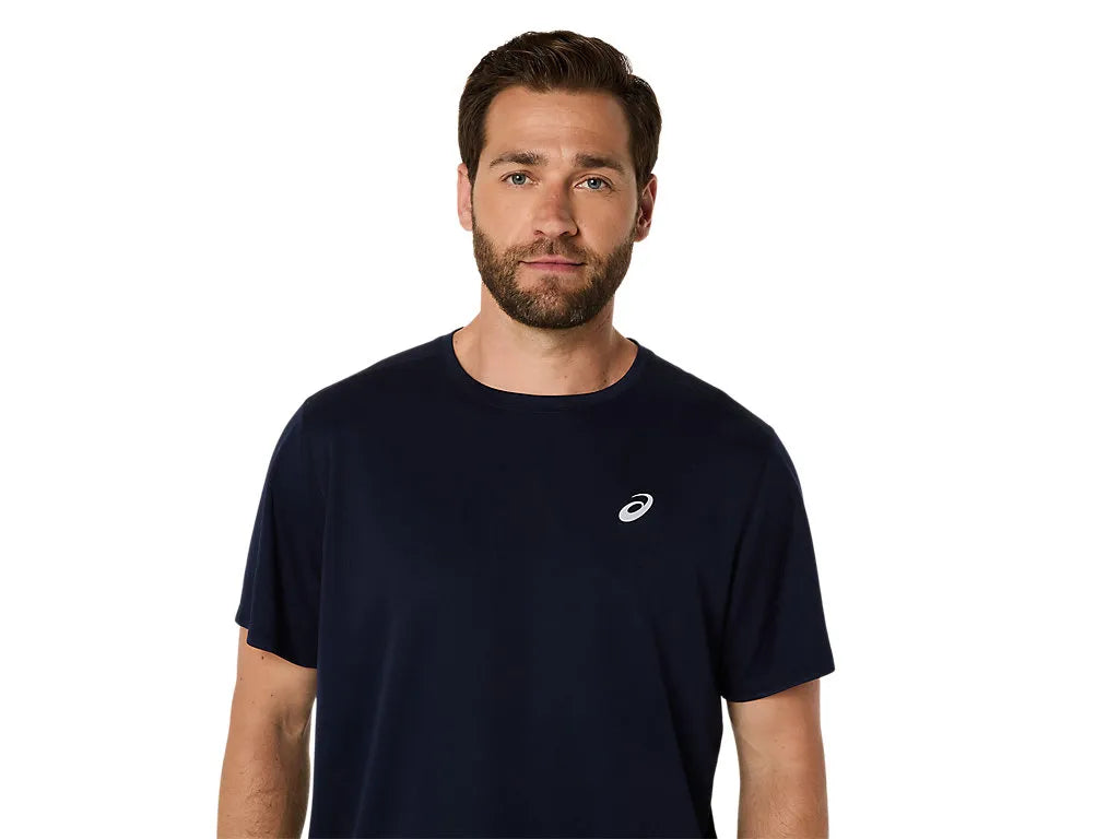 ASA-F1 (Asics silver short sleeve t-shirt mens midnight navy) 122592500