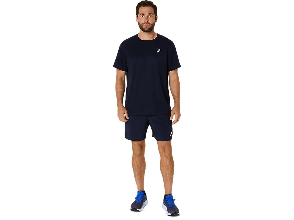 ASA-F1 (Asics silver short sleeve t-shirt mens midnight navy) 122592500