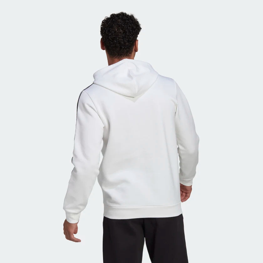 AA-O20 (Adidas big logo 3 stripe fleece hoodie white/black) 42394329 ADIDAS