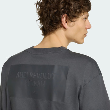 AA-S32 (Adidas audi formula one team elevated graphic short sleeve tee utility black/hi-res red) 72694808