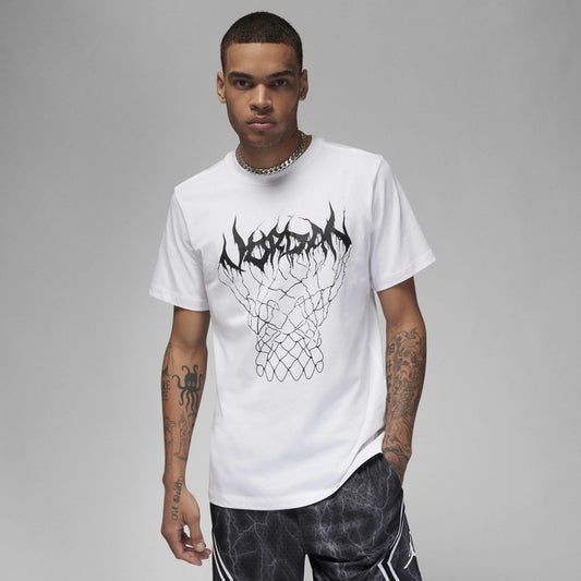 NA-S46 (Nike men's dri-fit graphic t-shirt white/black) 22592400