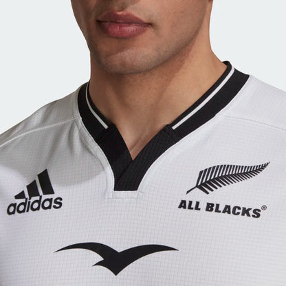 AA-Y20 (Adidas all blacks rugby replica away jersey white/black) 52396820 ADIDAS