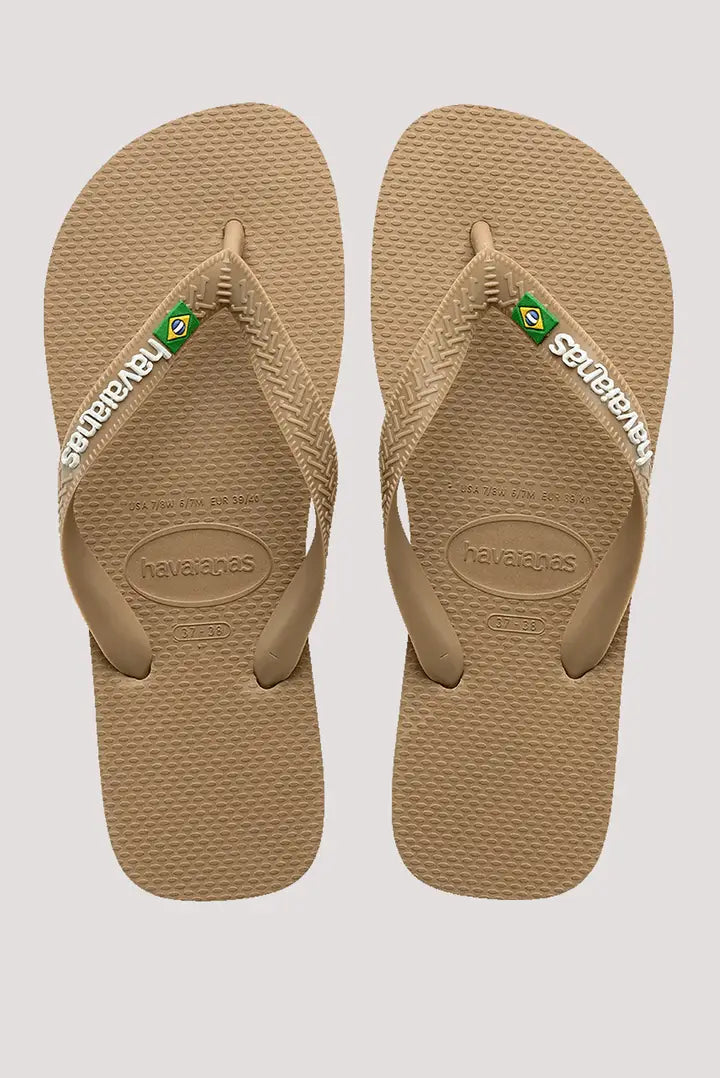 HA-Z6 (Havaianas brazil logo flip flops tan 3581) 112391739