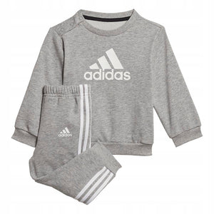 AA-R23 (Adidas badge of sport french terry crew & jogger set heather grey/white) 42493370