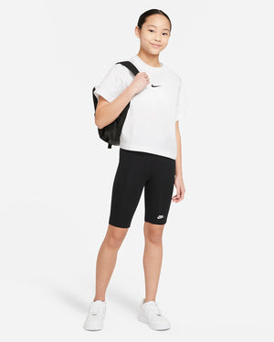 NA-C44 (Nike sportswear girls essentials short sleeve boxy tee white/black) 122391790