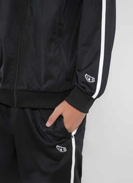 CA-U12 (Champion lifestyle zip through track jacket and skinny jogger set black) 22498477