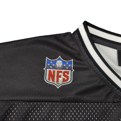 CTZ-K1 (Neverfold SAMOA - mesh cut and sew v-neck grid iron jersey - black)
