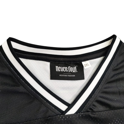 CTZ-K1 (Neverfold SAMOA - mesh cut and sew v-neck grid iron jersey - black)