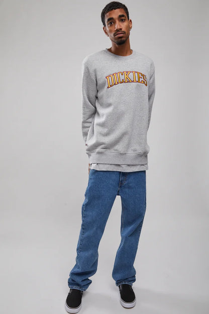 D-N5 (Dickies collegiate tri-colour crew neck sweater grey marle) 5239869 DICKIES