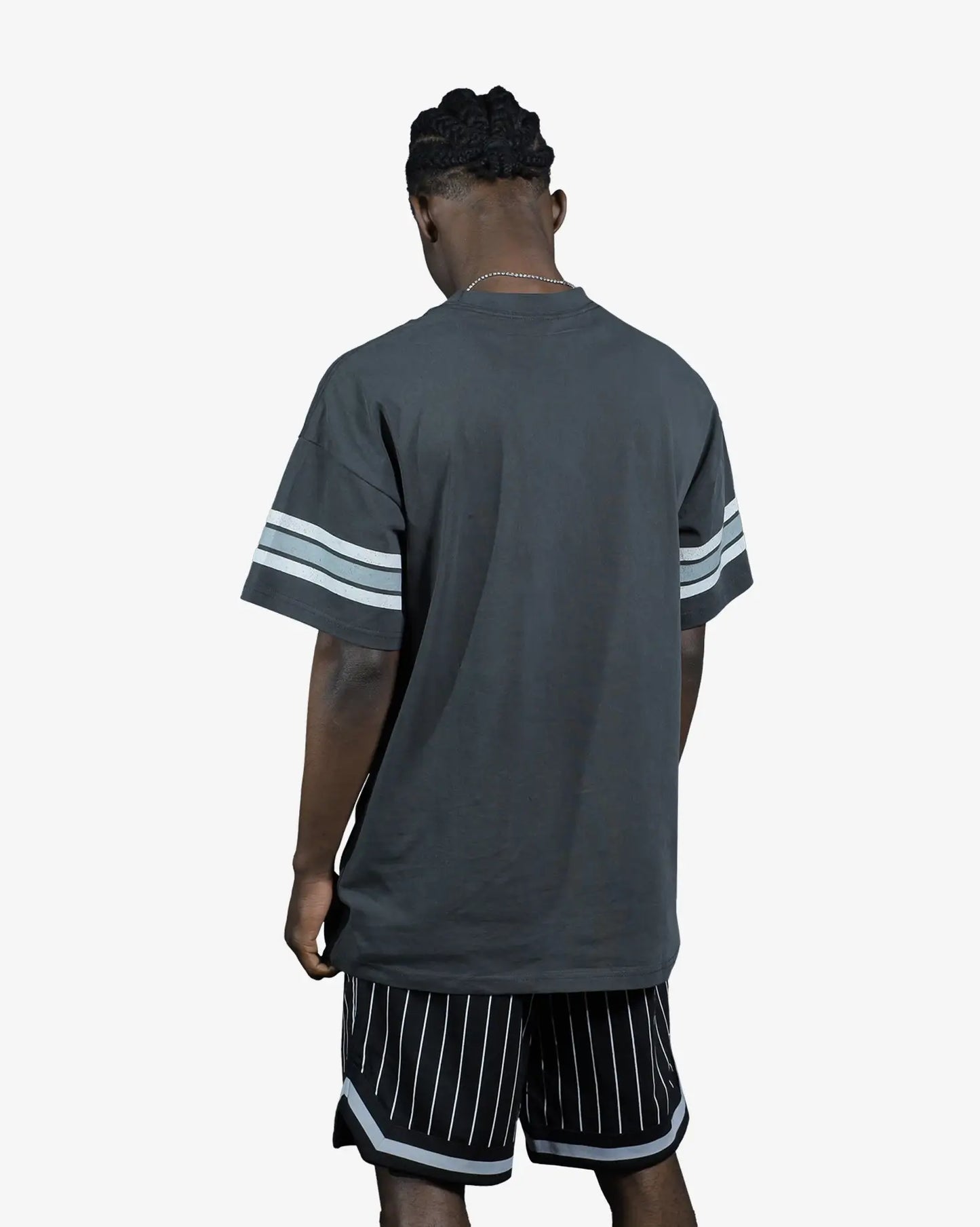 MJA-Y14 (Majestic vintage stripe arch tee chicago white sox faded black) 92592826