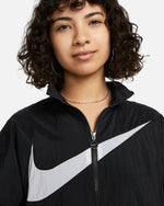NA-U42 (Nike women nike sports wear essentials woven jacket black/white) 72397289 NIKE