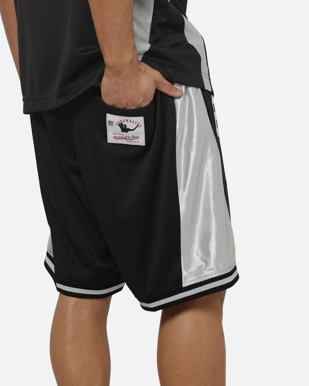 MNA-O53 (Mitchell & ness las vegas raiders established mesh shorts black) 82695652