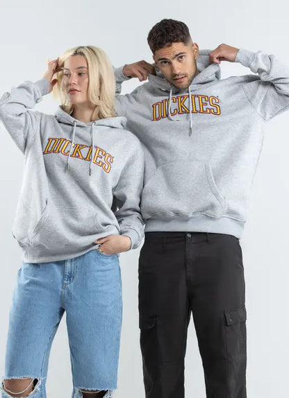 D-Y5 (Dickies collegiate tri-colour pull over hoodie grey marle) 62394780 DICKIES