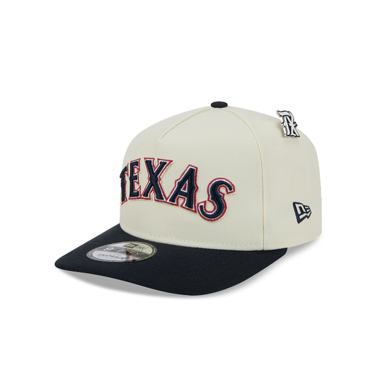 NEC-Q66 (New era 950 A frame mlb wordmark pin texas rangers chrome white/UV grey snapback osfm) 82594250