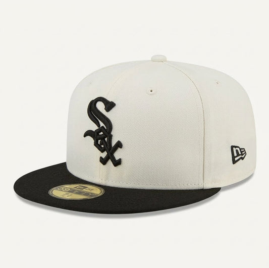 NEC-B71 (New era chicago white sox fitted hat world series chrome/black) 12693970