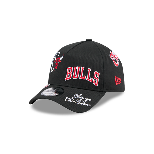 NEC-W72 (New era 940 A frame NBA all over print chicago bulls black snapback osfm) 32692670