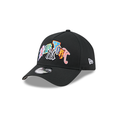 NEC-E73 (New era 940 A frame lifestyle trend pop multi letter new york yankees snapback black/grey UV osfm) 42692890