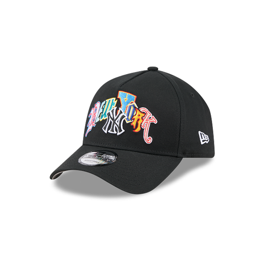 NEC-E73 (New era 940 A frame lifestyle trend pop multi letter new york yankees snapback black/grey UV osfm) 42692890